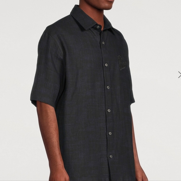 OFF-WHITE 90s Logo Linen Bowling Shirt - Picture 1 of 8